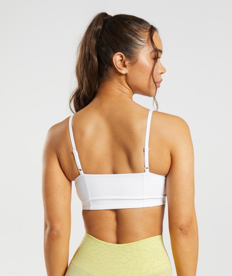 Women's Gymshark Legacy Bandeau Sports Bra White | CA 1DA056